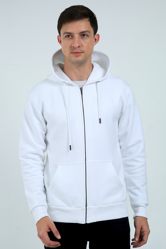 Premium Cotton Blend Zipped Hoodie: Durable and Comfortable