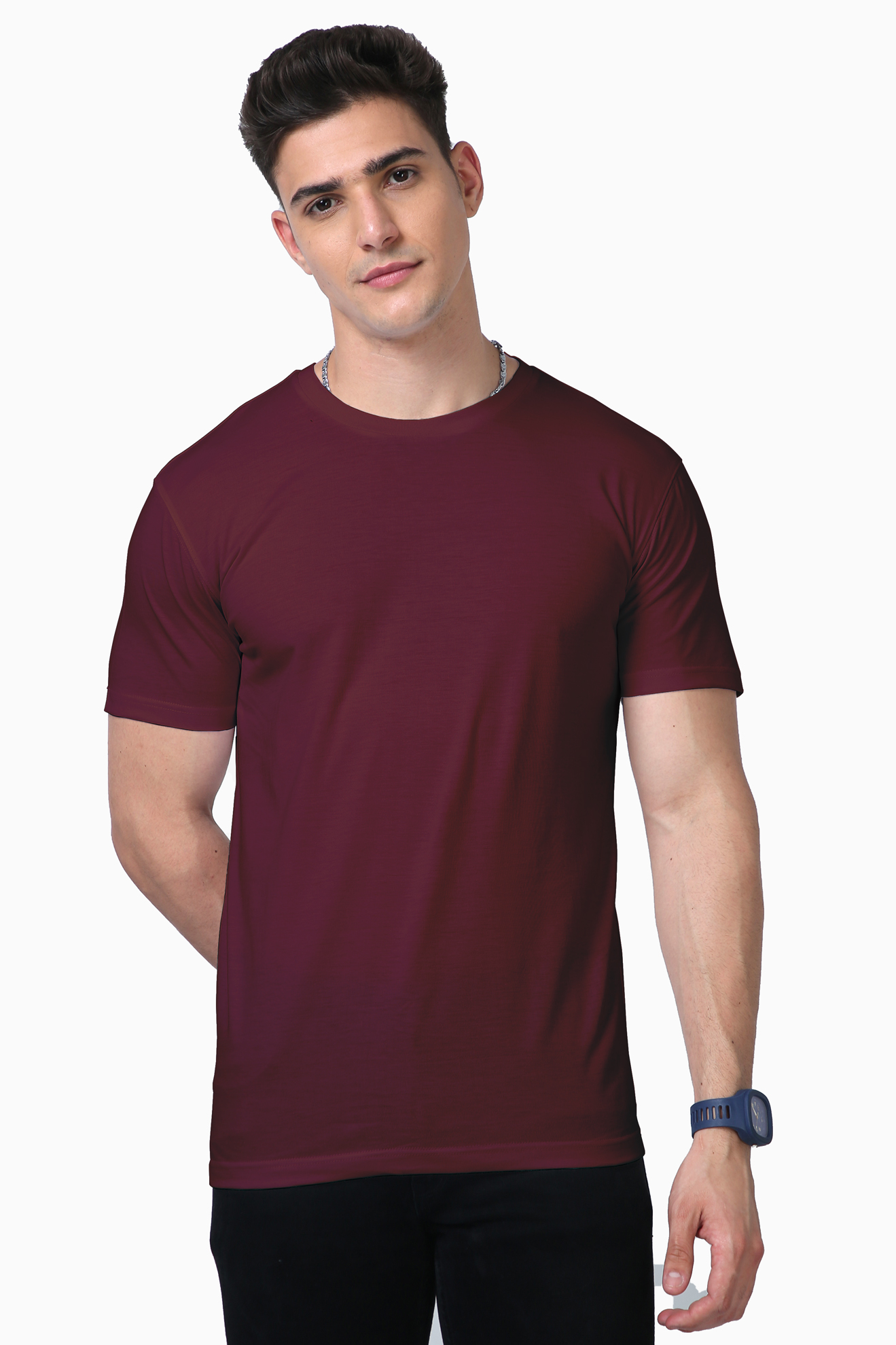 Mens Round Neck Solid color tshirt - Accents and Apparels