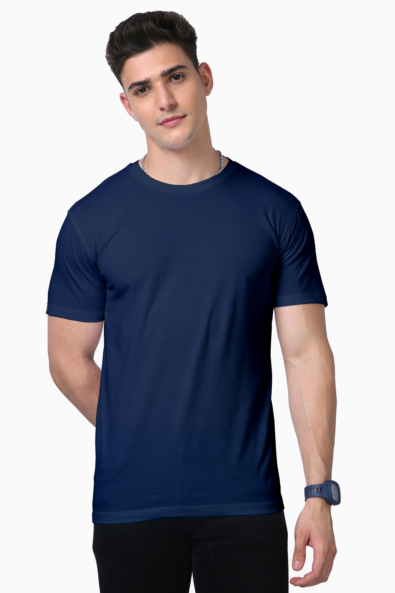 Mens Round Neck Solid color tshirt - Accents and Apparels