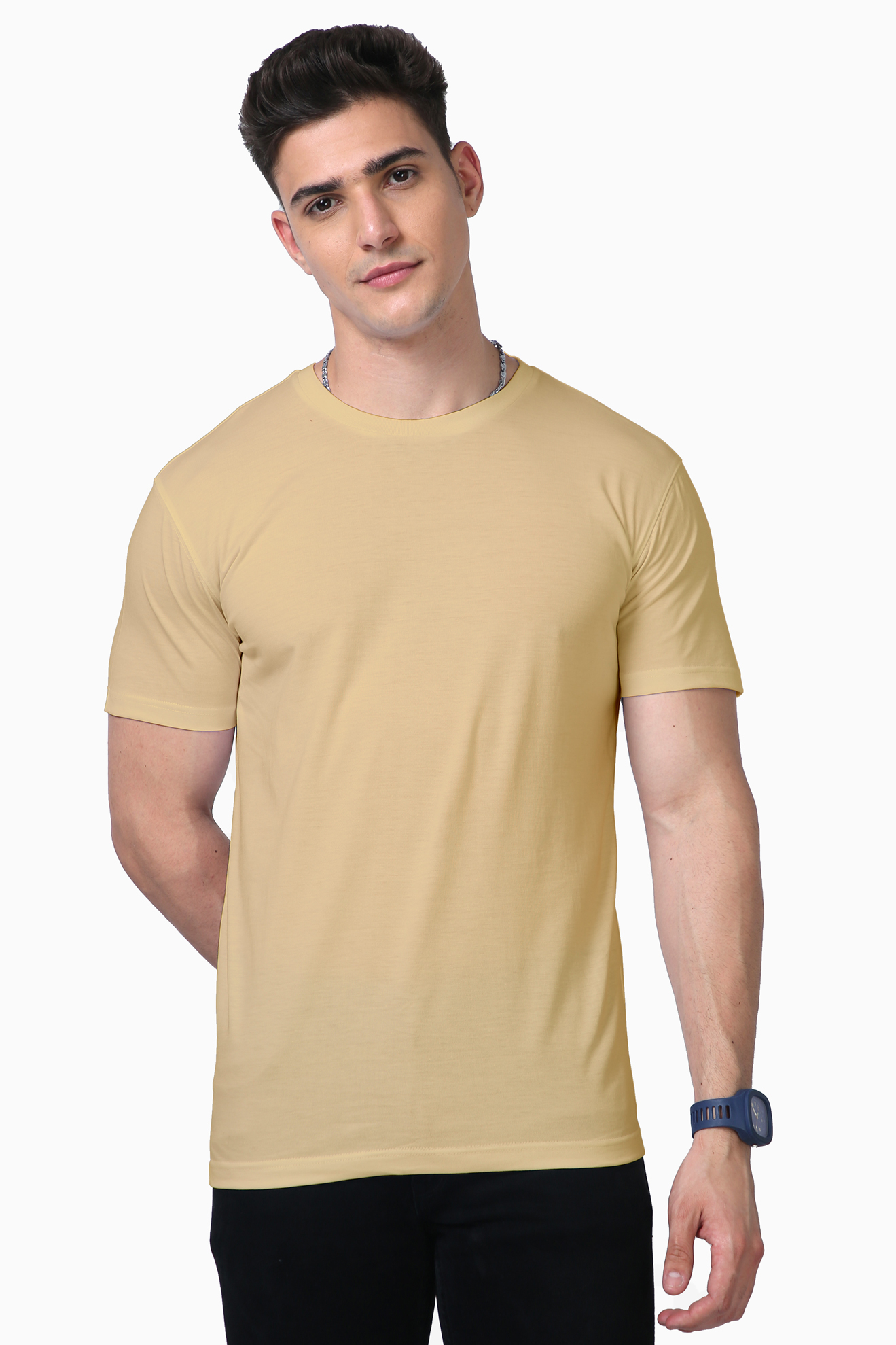 Mens Round Neck Solid color tshirt - Accents and Apparels